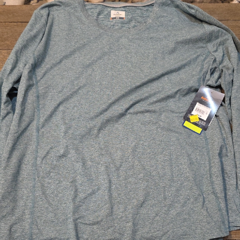 Ridgecut Moisture Wicking Heathered Teal Long Sleeve Tee